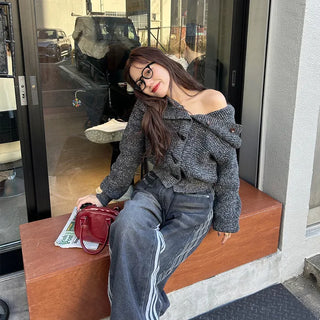 Toggle Button Turtleneck Cardigan