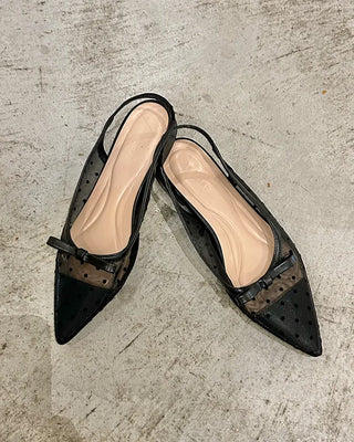 Polka Dot See-Through Flat Shoes