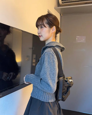 Double-zip ribbed knit top