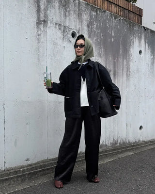 Washed pocket work jacket
