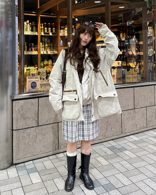 Checked midi skirt