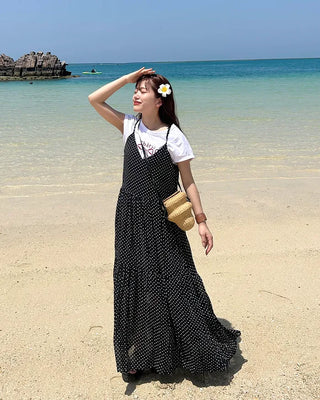 [BEST 50] Sheer Dot Long Dress