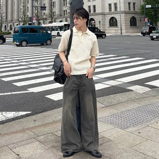 Colored perforated knit T-shirt