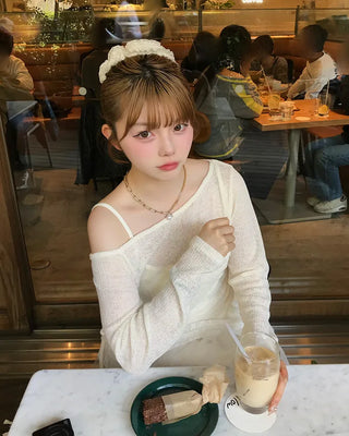 Lace sleeveless top & T-shirt set