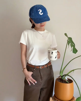 Round neck half-sleeve T-shirt