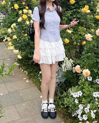 Pinstripe Cropped Shirt