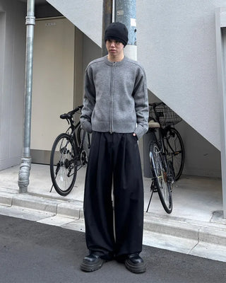 Knit zip-up jacket