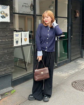 Check pattern layered cardigan