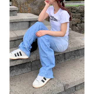 Gradient denim pants