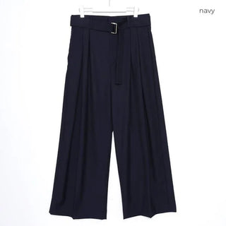 Belted wide-leg pants