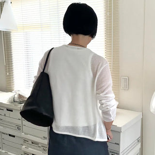 Linen blend cardigan