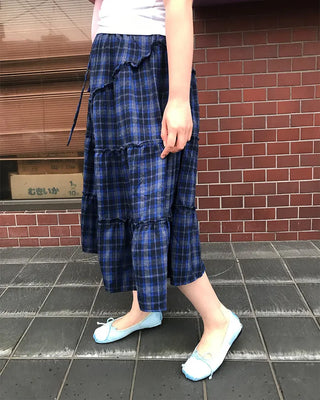 Checked vintage long skirt