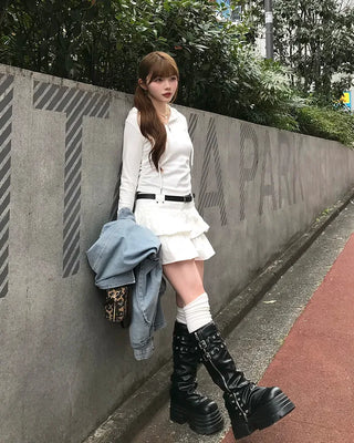 Side-gathered half-open hoodie