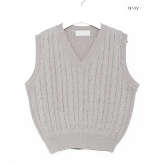 Twist V-neck knit vest