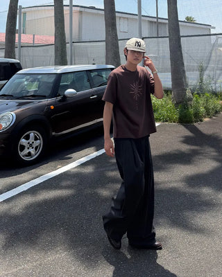 Pinstripe two-pleat slacks