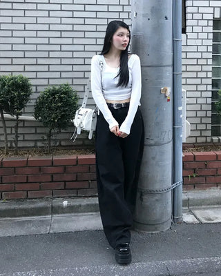 Jewel Neck Drawstring Crop T-Shirt