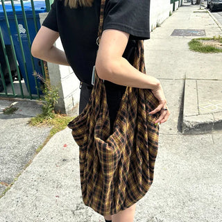 Vintage check shoulder bag