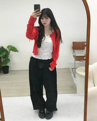 Colorful perforated cardigan