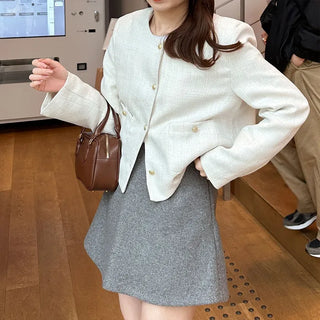 Collarless jacket