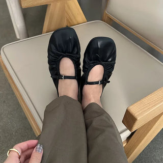 Ribbon Shirring Flat Pumps