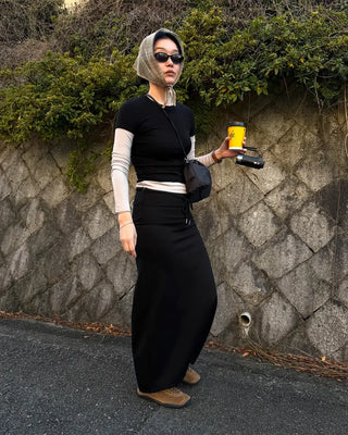 Layered short-sleeved T-shirt