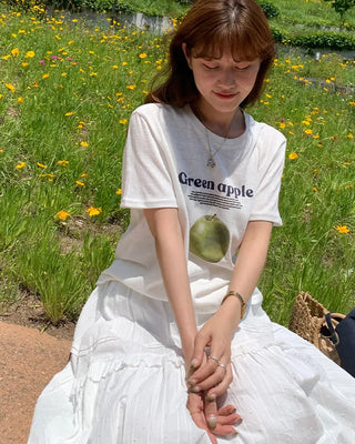 Apple print T-shirt
