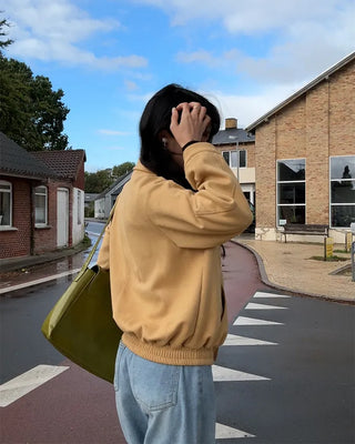 Oversized suede blouson