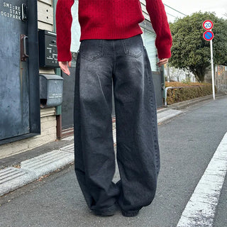 Waistband String Pintuck Denim Pants