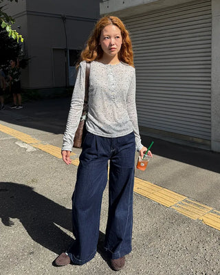 X Wide Side Seam Rigid Denim Pants