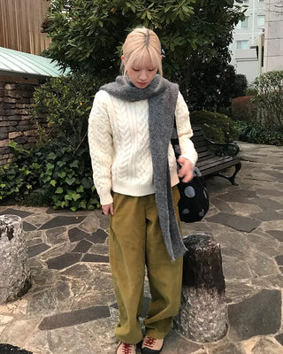 Corduroy wide-leg pants
