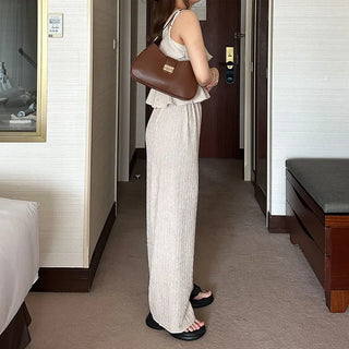 Wrinkle top and pants set