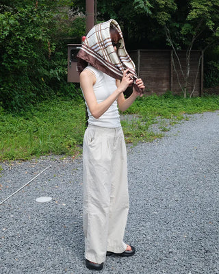 Two-pleat cotton pants