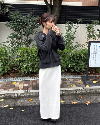 Ribbed long skirt