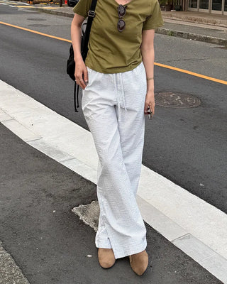 Seersucker striped pants