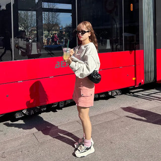 Colored cargo skirt