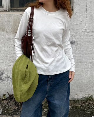 Simple round long T-shirt