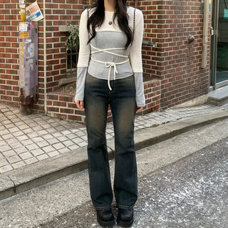 Two-tone strap t-shirt