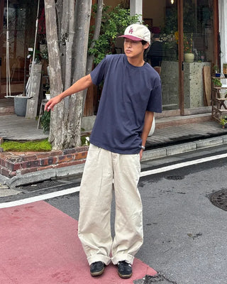 Unisex wide cotton pants