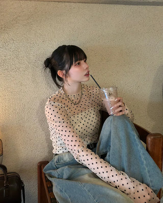 Polka Dot See-Through T-Shirt