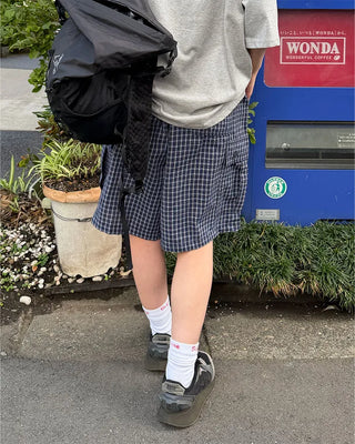 Checked cargo shorts