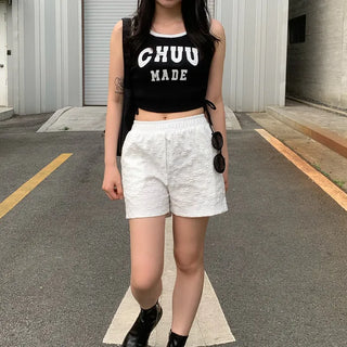 Flower stitch lace shorts
