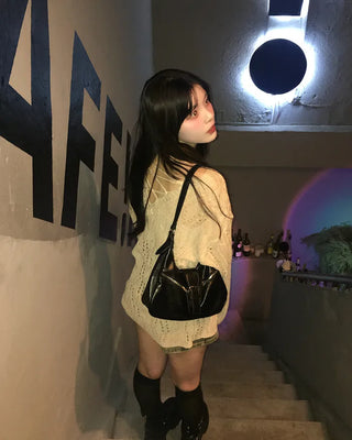See-through perforated knit