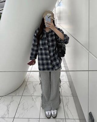 Loose-fit check shirt