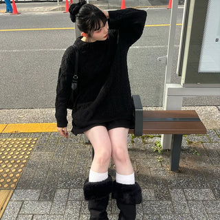 Long sheepskin boots