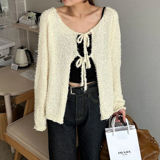 Boucle Double Ribbon Cardigan