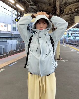 Hooded windbreaker jacket