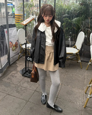 Gathered mini skirt
