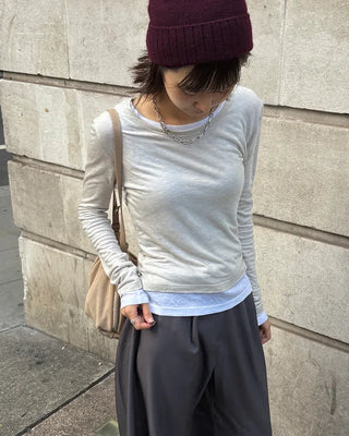 Wool layered T-shirt