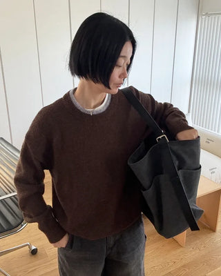 Neckline Layered Round Knit