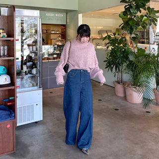 Wide-fit denim pants